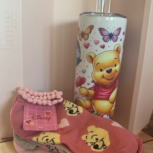Disney Pink Winnie the Pooh Tumbler and Women’s Socks